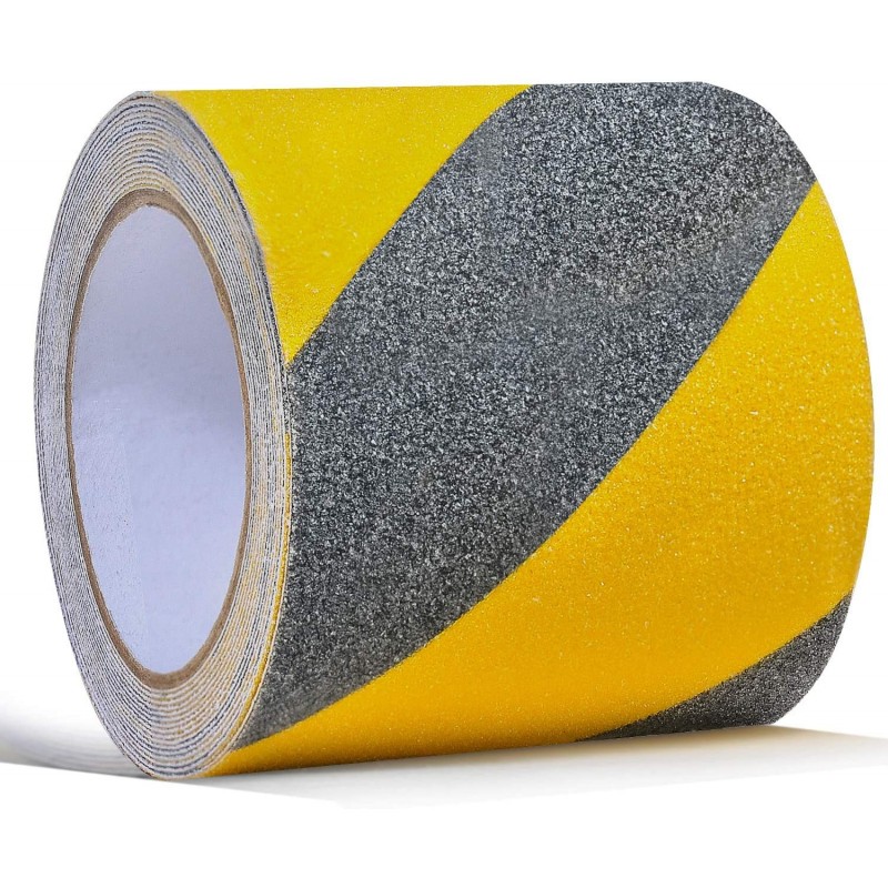 Sarı Siyah Kaydırmaz Bant 25 Metre 10 cm